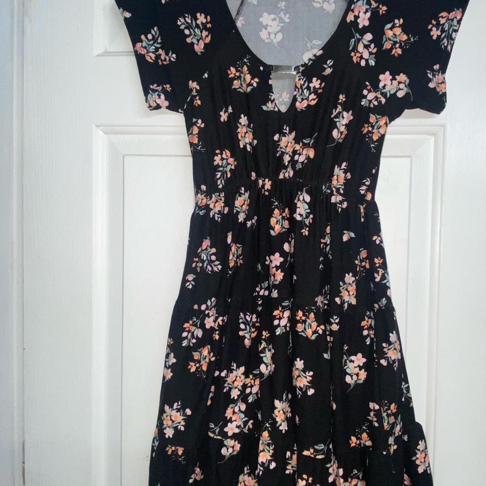 Floral Black Dress